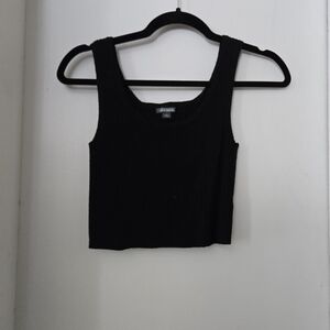 Black Knit Crop Top Tank